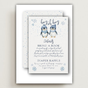 boy oh boy winter baby shower enclosure card