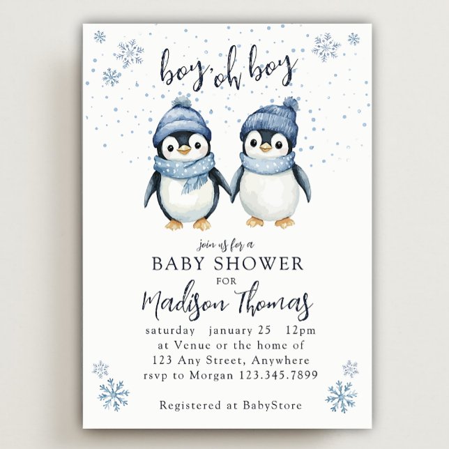 boy oh boy winter baby shower invitation (Creator Uploaded)