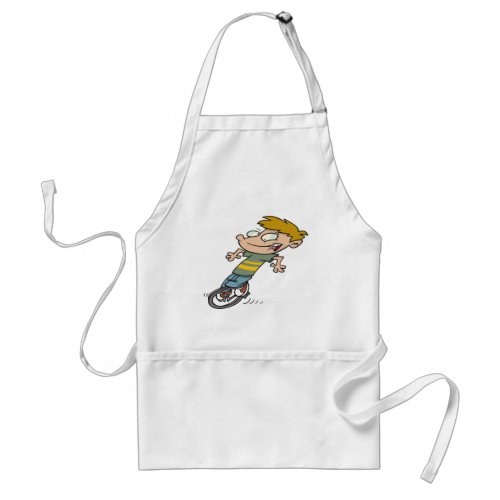 Boy On A Unicycle Adult Apron