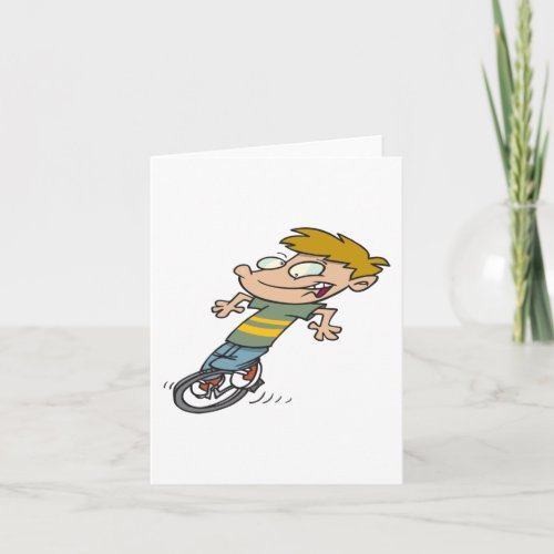 Boy On A Unicycle Card