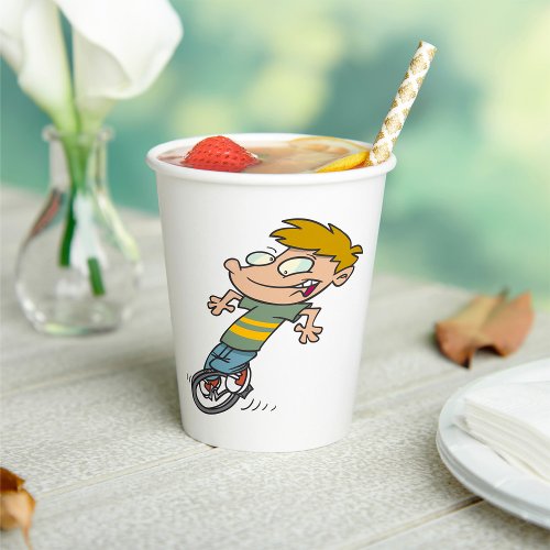 Boy On A Unicycle Paper Cups