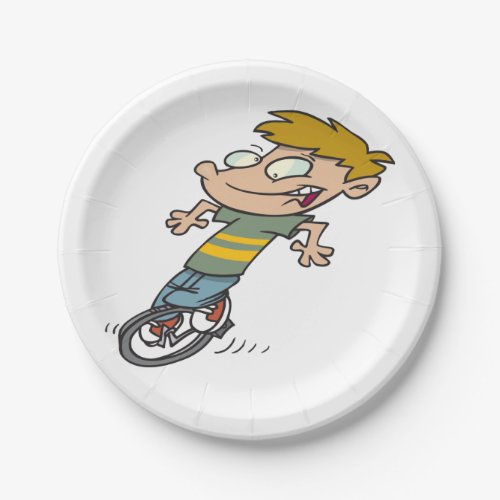 Boy On A Unicycle Paper Plates