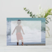 boy on beach playing in water (Standing Front)