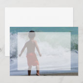 boy on beach playing in water (Front/Back)
