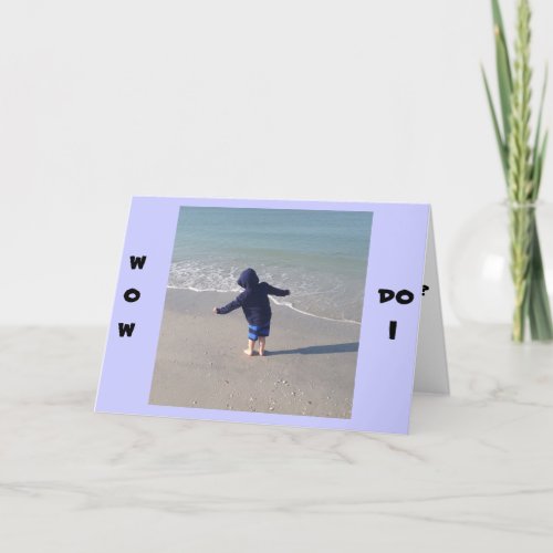 BOY ON BEACH WISHES YOU A HAPPY BIRTHDAY CARD