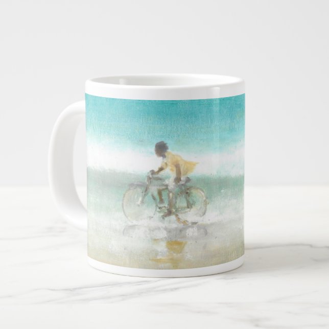 Boy on Bicycle  3 Giant Coffee Mug (Front Left)