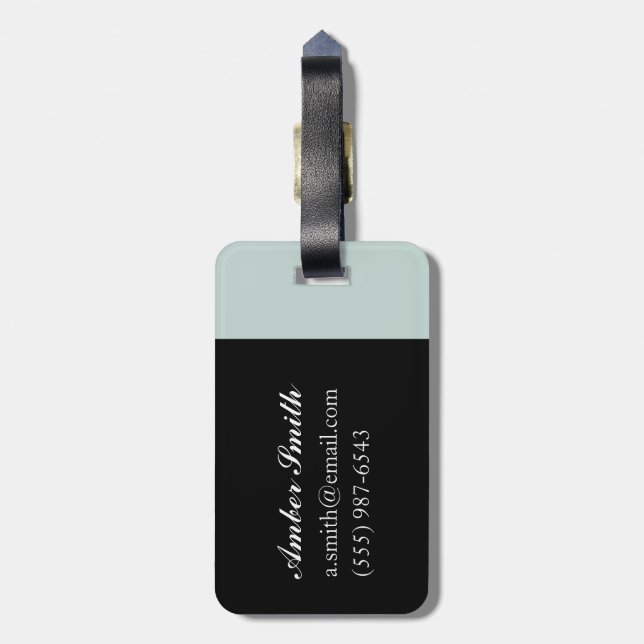 Boy on Bicycle Luggage Tag (Back Vertical)