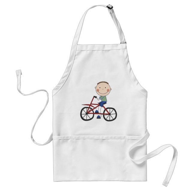 Boy on Bicycle Tshirts and Gifts Adult Apron (Front)