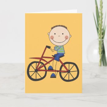 Boy On Bicycle Tshirts And Gifts Card by stick_figures at Zazzle