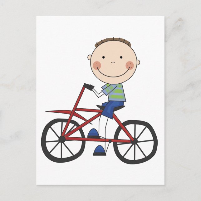 Boy on Bicycle Tshirts and Gifts Postcard (Front)