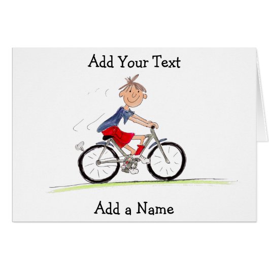 Boy On Bike Illustration Cards (Front Horizontal)