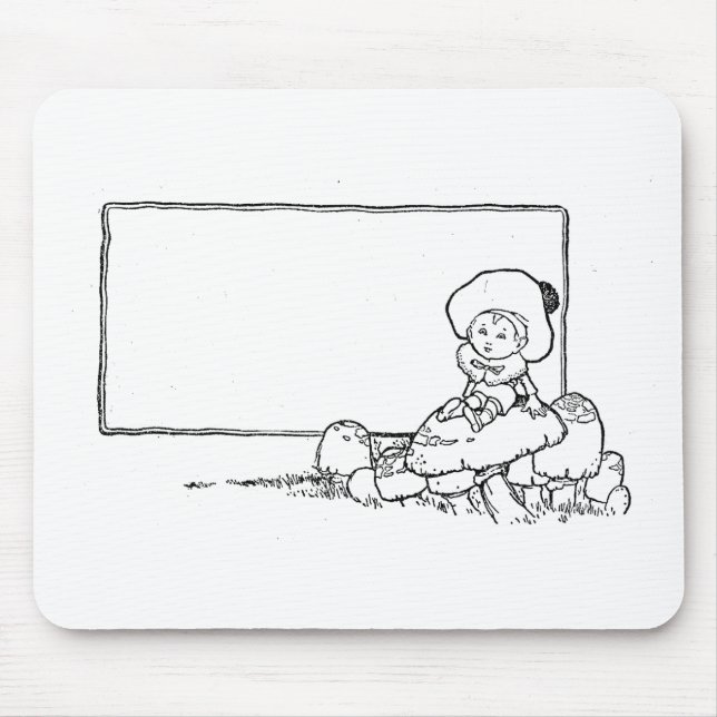 Boy on Mushroom Mouse Pad (Front)