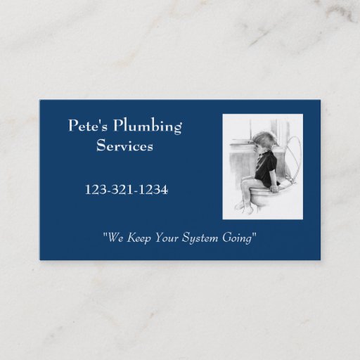 Customizable BOY ON POTTY: PLUMBING BUSINESS CARD