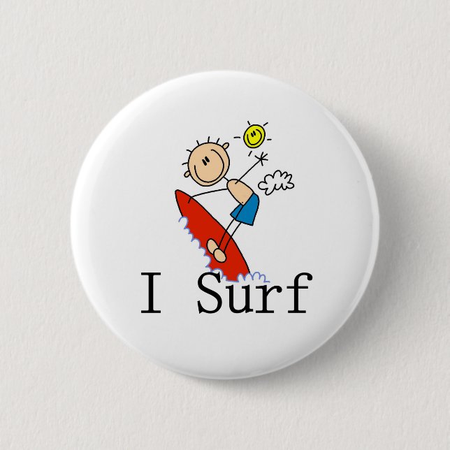 Boy on Surfboard  Button (Front)