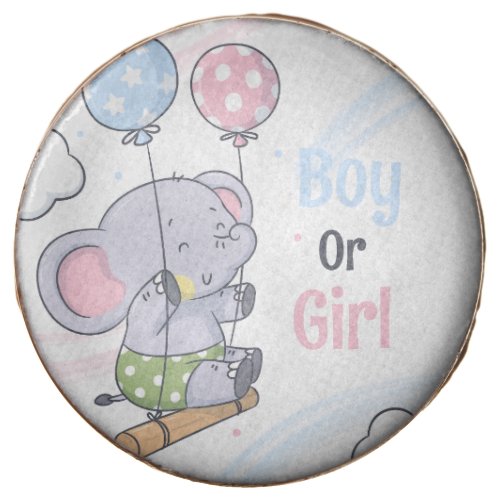 Boy Or A Girl Cute Elephant Gender Reveal  Chocolate Covered Oreo