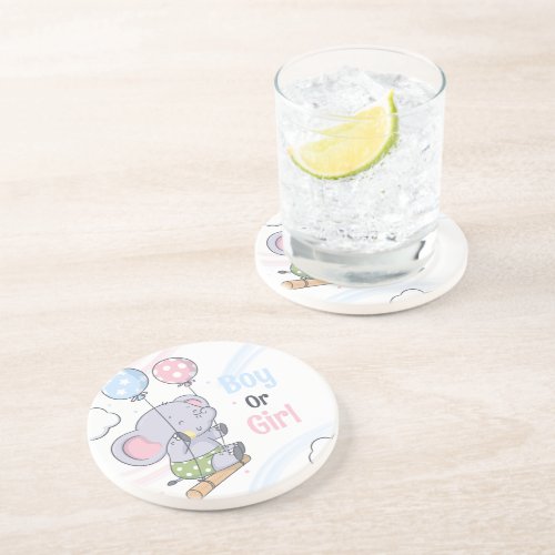 Boy Or A Girl Cute Elephant Gender Reveal  Coaster