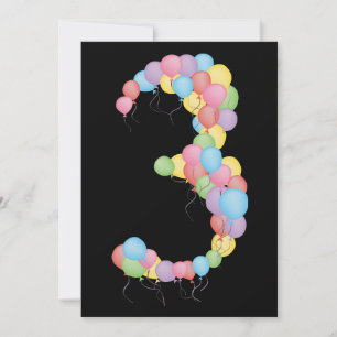 Boy or Girl 3rd Birthday Party Custom Invite