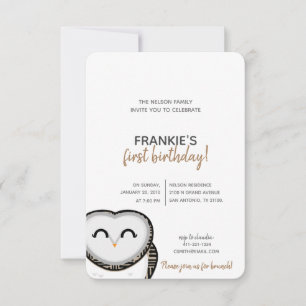 boy or girl ANY AGE woodland OWL BIRTHDAY party Invitation