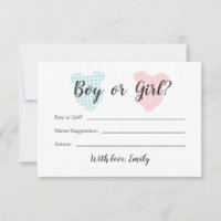 Boy or Girl Baby Gender Reveal Card