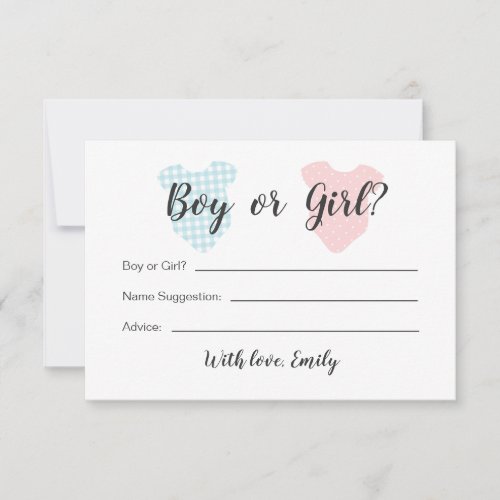 Boy or Girl Baby Gender Reveal Card