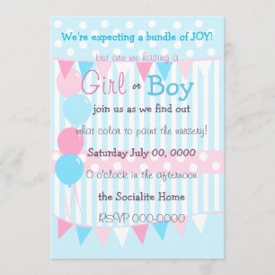 Boy or Girl Baby Reveal Party Invitation