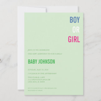Boy or Girl Baby Shower Invitation