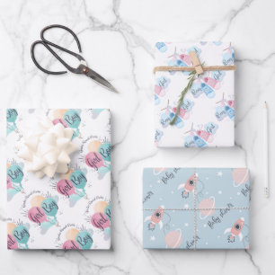 Boy or Girl Baby Shower Wrapping Paper Sheets