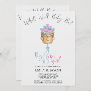 Boy Or Girl Blue Or Pink Gender Reveal Invitation