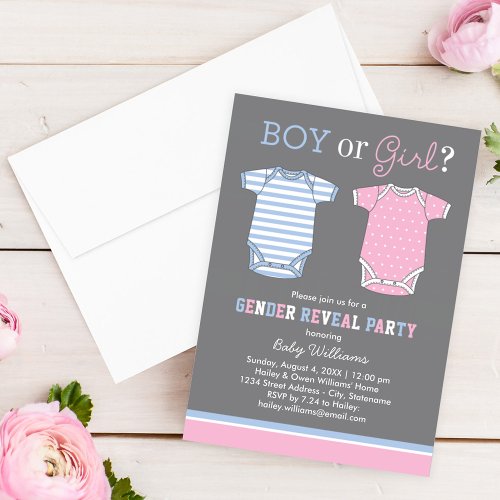 Baby Gender Reveal Party Invitations | Boy or Girl