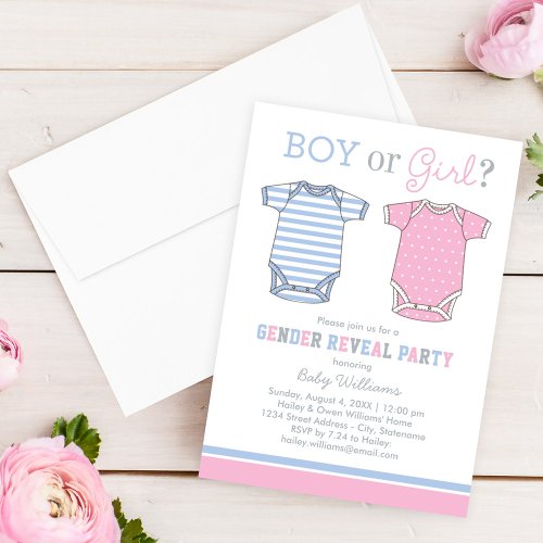 Baby Gender Reveal Party Invitations | Boy or Girl