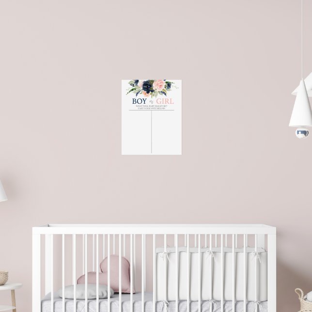 Boy or Girl chart, Guess the Gender Poster | Zazzle