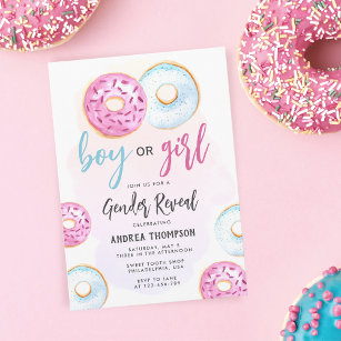 Boy or Girl Donut Gender Reveal Invitation