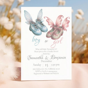 Boy or Girl Elegant Footwear Gender Reveal Party Invitation