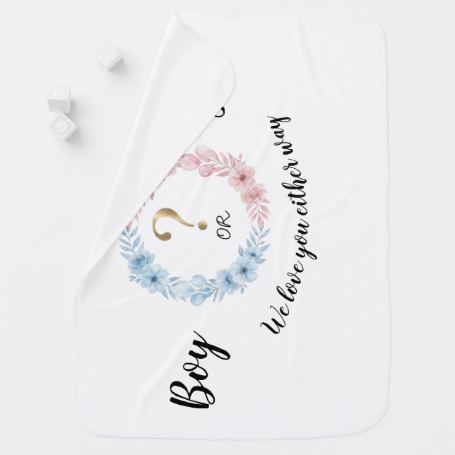 Boy or Girl? – Gender Reveal Baby Bodysuit  Baby Blanket (In Situ)