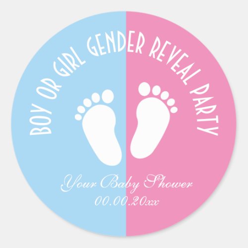 Boy or girl gender reveal baby shower stickers