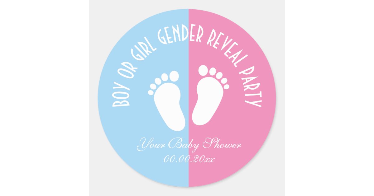 Boy or girl gender reveal baby shower stickers