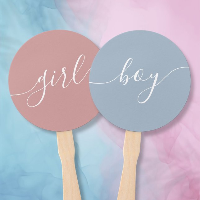Boy Or Girl Gender Reveal Baby Shower Voting Game Hand Fan (Boy Or Girl Gender Reveal Baby Shower Voting Game Hand Fan)