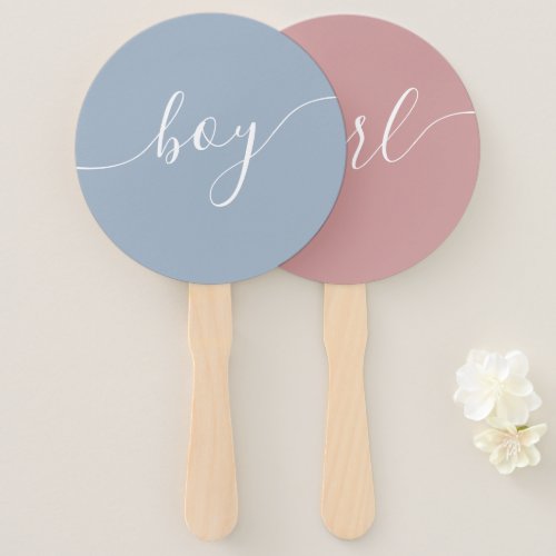 Boy Or Girl Gender Reveal Baby Shower Voting Game Hand Fan