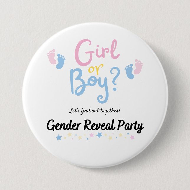 Boy or Girl? Gender Reveal Button (Front)