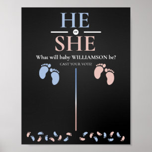 Boy or Girl Gender Reveal. Guess Gender Vote Game Poster