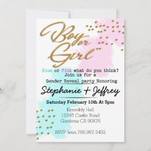 Boy Or Girl Gender Reveal Invitation