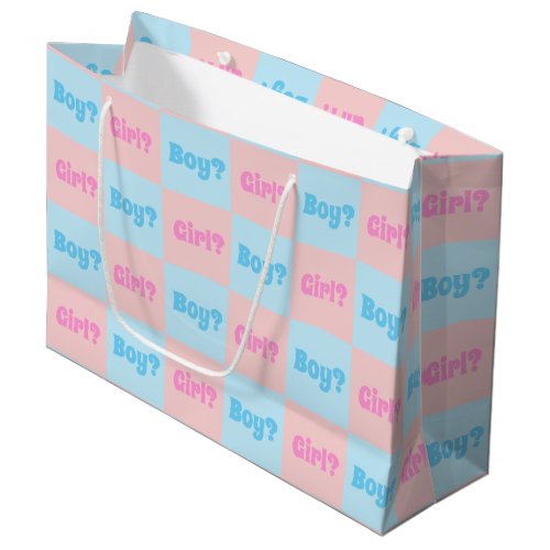 Boy or Girl Gender Reveal Large Gift Bag