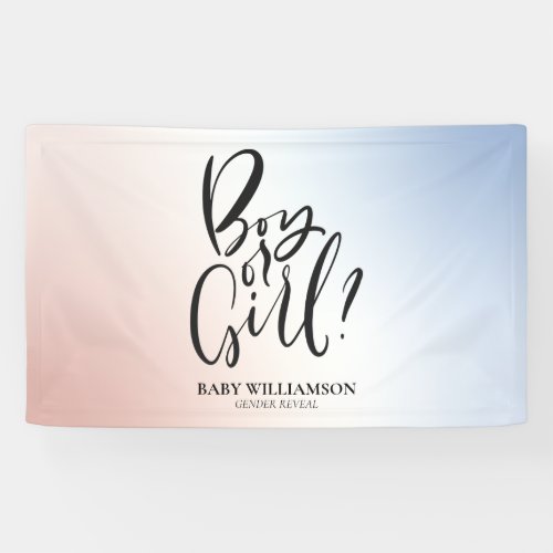 Boy or Girl Gender Reveal Ombre Party Decoration Banner