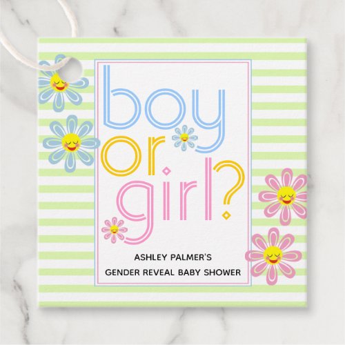 Boy or girl Gender reveal pale green baby shower Favor Tags