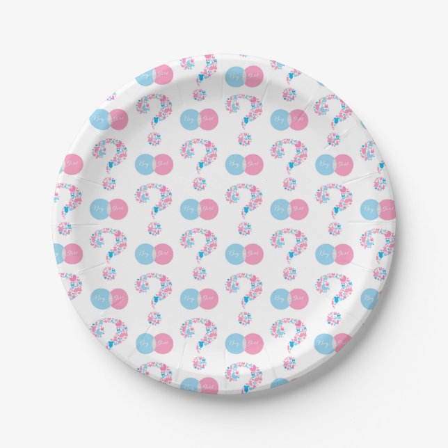 Boy or Girl Gender Reveal  Paper Plates (Front)