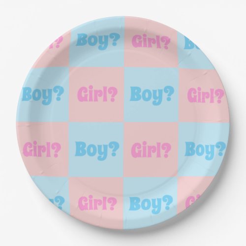 Boy or Girl Gender Reveal Paper Plates