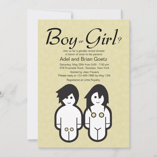 Boy or Girl Gender Reveal Party Invitation (Front)