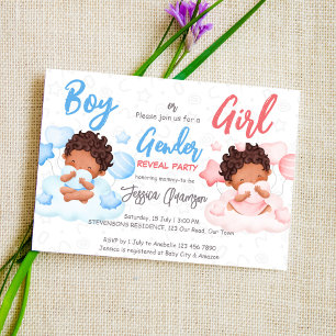 Boy or girl gender reveal party invitation