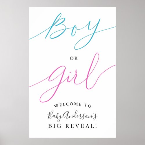 Boy Or Girl Gender Reveal Party Welcome Sign