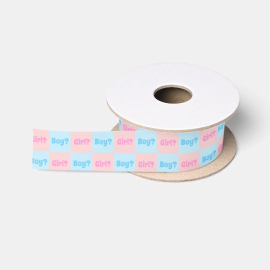 Boy or Girl Gender Reveal Satin Ribbon